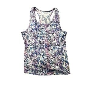 Marika Girls Performance Tank Top Tie Dye Blue Pink Tie Back Accent L 14/16 NEW